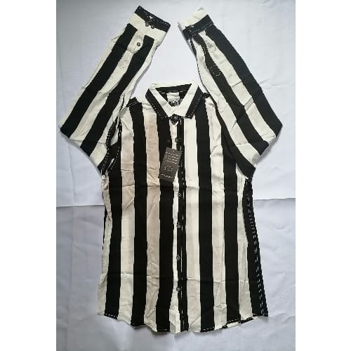 Men's Turkey Vintage Long-sleeved Shirt - White/ Black