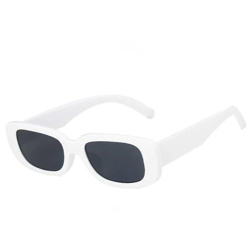 Retro Unisex Small Frame Oval Uv Protective Sunglasses - White
