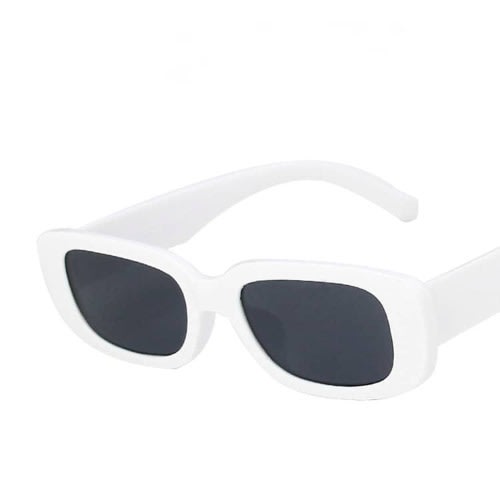 Retro Unisex Small Frame Oval Uv Protective Sunglasses - White