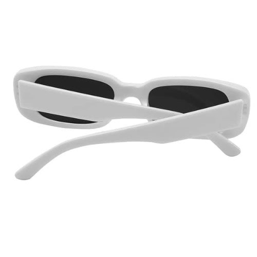 Retro Unisex Small Frame Oval Uv Protective Sunglasses - White