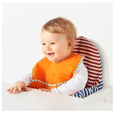 Kladd Randig Bib 2 Pack Of Splash Proof Wipe Clean Baby Feeding Bibs