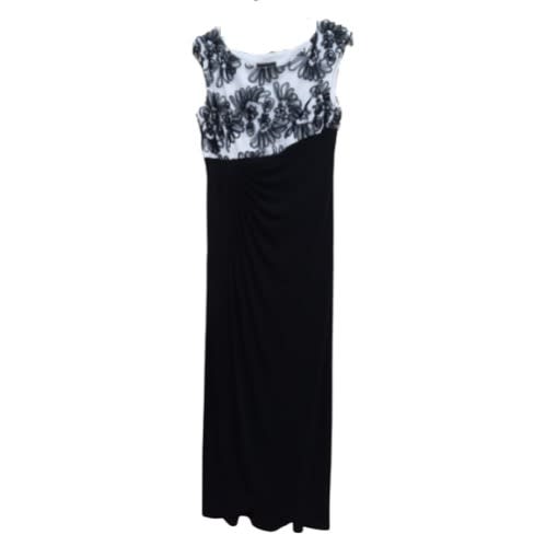 Ladies Midi Front Sided Split Gown With White Top
