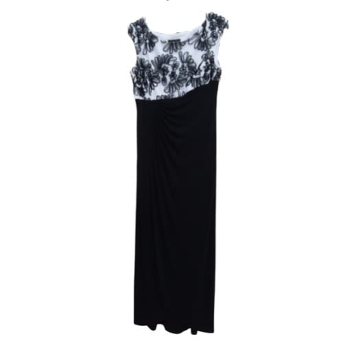 Ladies Midi Front Sided Split Gown With White Top