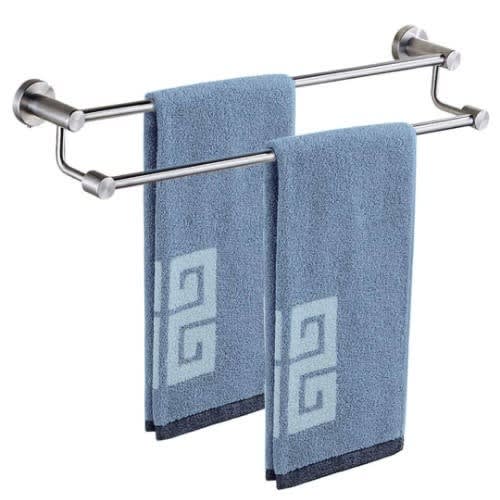 Double Rail Stainless Steel Towel Bar Hanger - 60cm