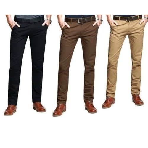 3-In-1 Smart Chinos - Black, Chocolate Brown & Carton Brown