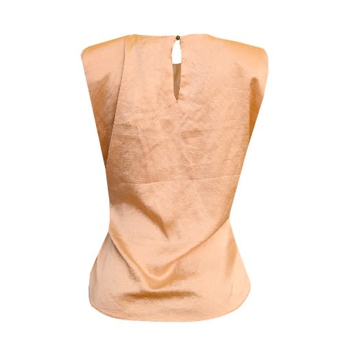 Shoulder Pad Sleeveless Blouse - Gold