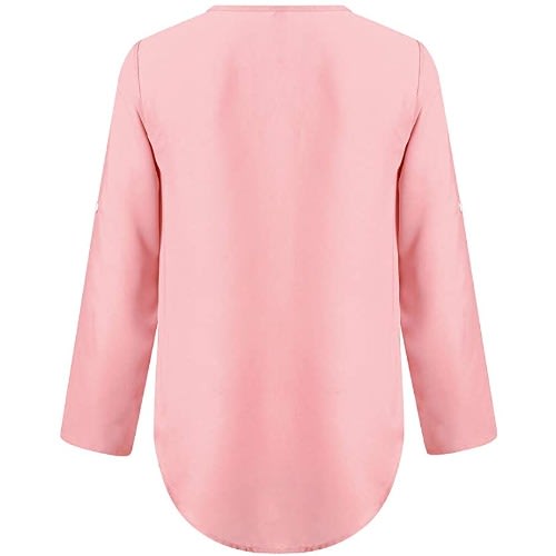 Zip Up Long Sleeve Top - Peachy Pink