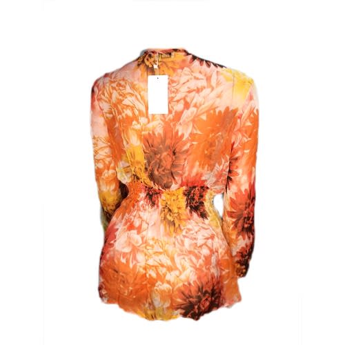Ladies Floral Print Silk Blouse