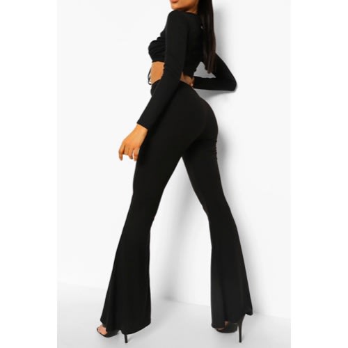 Women’s Ribbed Striped Skinny Flare Leggings