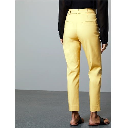 Modal Blend Slim Leg Ankle Grazer Trousers - Plus Size - Pale-gold