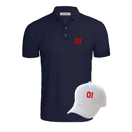 01 Polo & Cap Bundle  - Navyblue, White