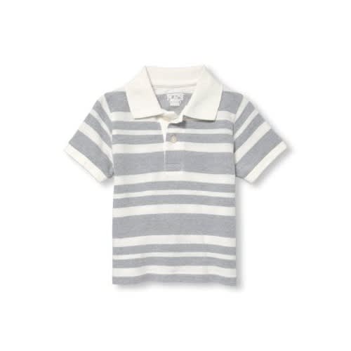 Toddler Boys Short Sleeve Striped Pique Polo 12-18m