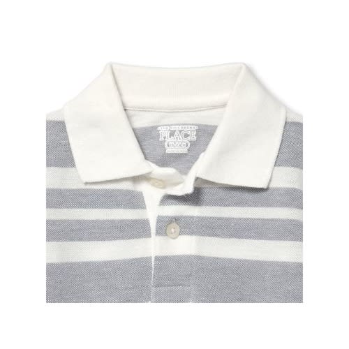 Toddler Boys Short Sleeve Striped Pique Polo 12-18m