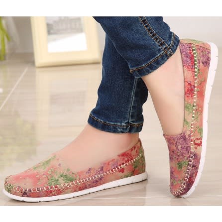 Floral Design Loafers for Women - Multi-Colour