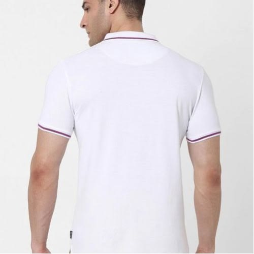 Men's Premium Contrast Tipping Polo Neck - White