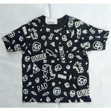 Boy's Designed T -shirt - Black & White