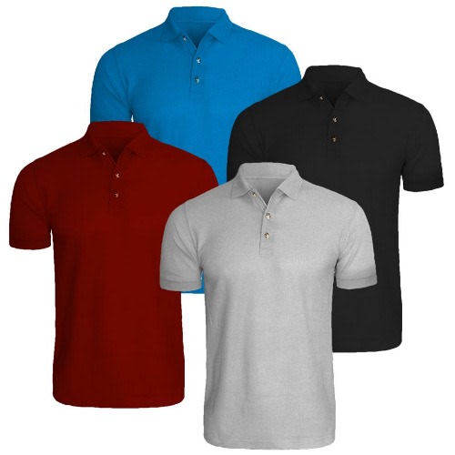 Plain Polo Shirt - 4 Piece Bundle
