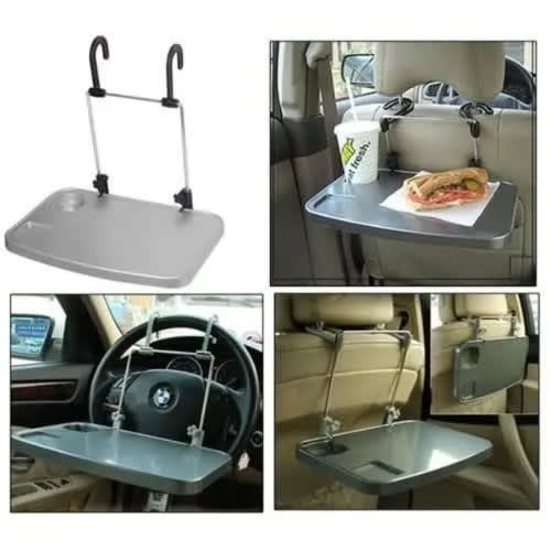 Folding Car Seat Holder Table + Cup Stand Rack