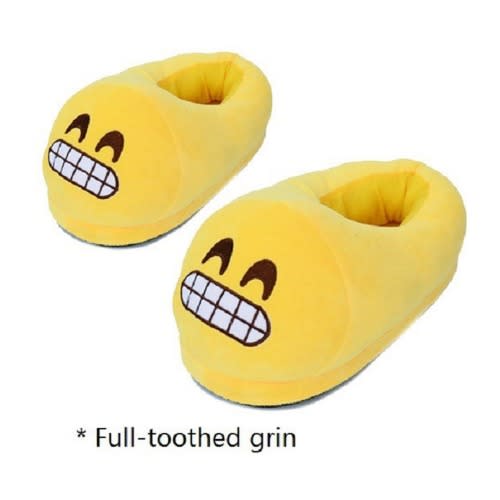 Full Toothed Grin Plush Emoji Slipper