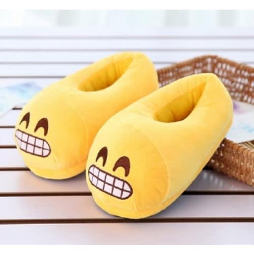 Full Toothed Grin Plush Emoji Slipper