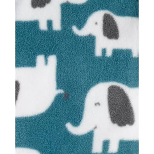 Baby Boy's  Extra Soft Elephant Hooded Jacket, Bodysuit & Pant - Teal Blue