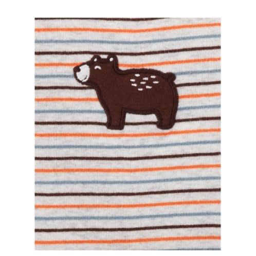 Baby Boy Fox Striped Long Sleeve Bodysuits And Matching Pant-3 Piece Set