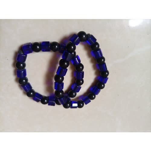 Unisex Glossy Bead Bracelets - 2pcs