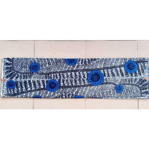 Hollantex Ankara With Blue Petals - 6yards