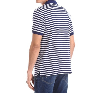 Navy Striped Polo