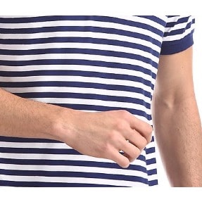 Navy Striped Polo