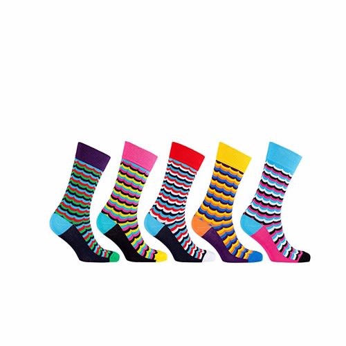 5 Pair Dress Socks - Pack 18 - Multicolour