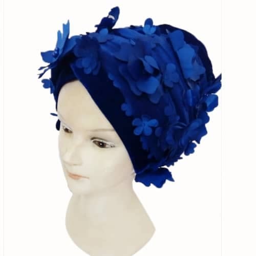 3d Ladies Turban Cap - Royal Blue