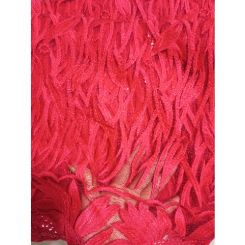 Red Net Lace With Sequin - 4.5yards