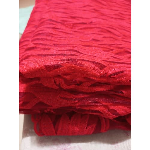 Red Net Lace With Sequin - 4.5yards