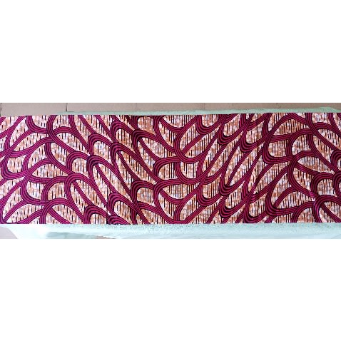 Non-bleeding Ankara Fabric With A Pink Thread Like Design- 6 Yards