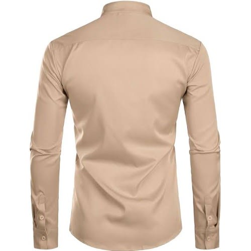 Men's Collar Slim Shirt - Dark Brown