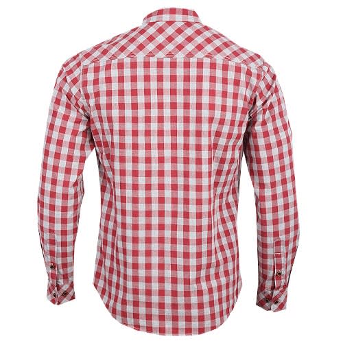 Men's Casual Shirt In Wine/grey Checks