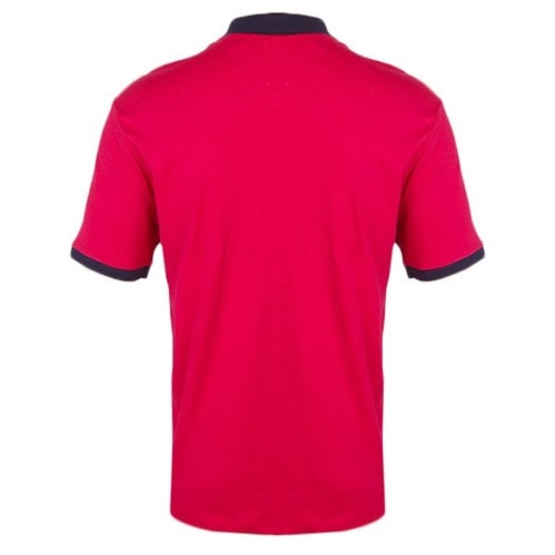 Men's Pink-burnout Zipper Polo Top - Pink