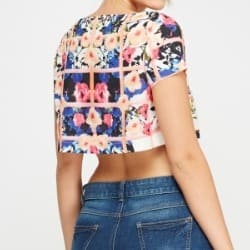 Floral Print Crop Top - 0090