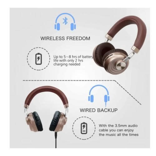 Vj083 Super Bass Bluetooth 5.0 Headset - Gold