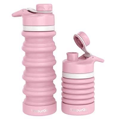 Silicone Collapsible Water Bottle - Pink - 500ml