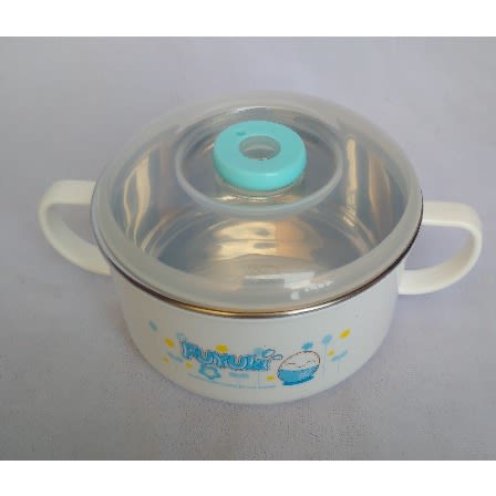 Stainless Steel Lunch Bowl With Lid - White - 300ml