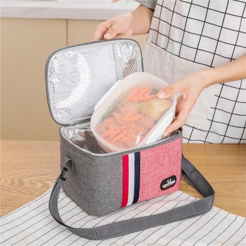 Compact Insulated Lunch Bag - Pink