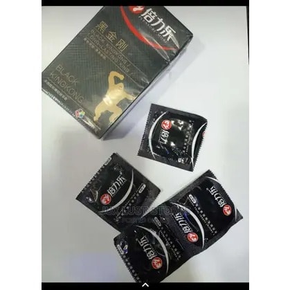 Black 10 In 1 Latex Condom