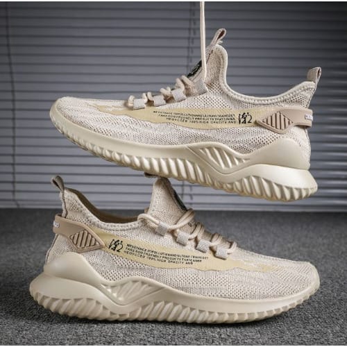 Men's Breathable Sneakers In Coffee