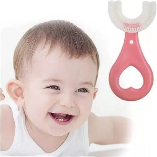 U-shaped Manual Training Toothbrush For Kids - 1pc Pink