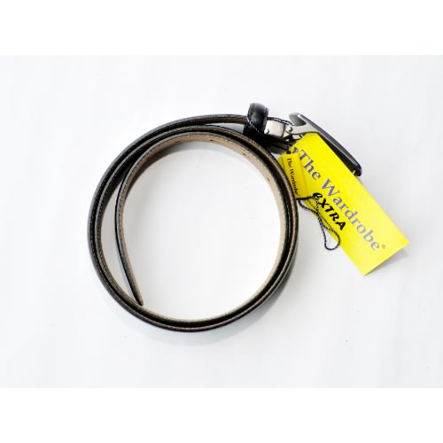 Leather Men Pin Up Plain Belt-black- Size-120/48 Cm