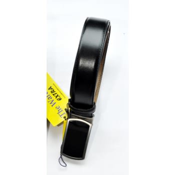 Leather Men Pin Up Plain Belt-black- Size-120/48 Cm
