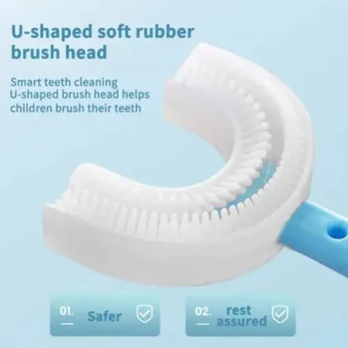 Kids U Shape Silicon Toothbrush - Blue