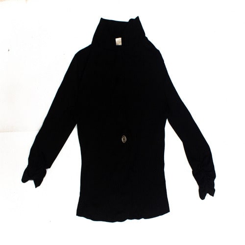 Blazer With Long Rouched Sleeves - Black